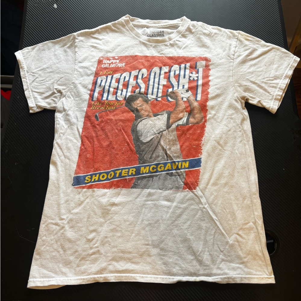 Happy gilmore Shooter McGavin Graphic T-Shirt - White Size M MEASUREMENTS SHOWN